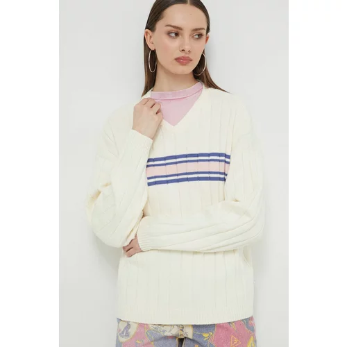 GUESS Originals Bombažen pulover bež barva