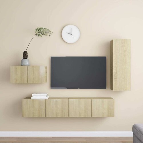 4-dijelni set TV ormarića boja hrasta sonome konstruirano drvo Cijene