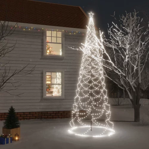  Božićno drvce s metalnim stupom 1400 LED hladno bijelo 5 m