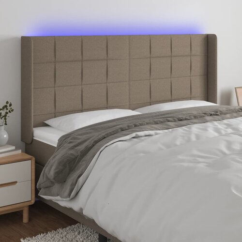  LED uzglavlje smeđesivo 163 x 16 x 118/128 cm od tkanine Cene