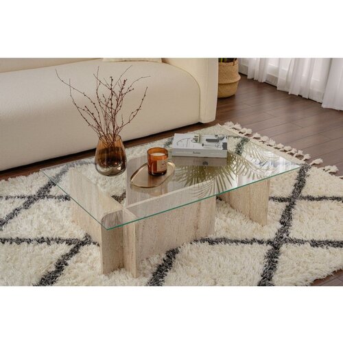 Hanah home stočić za dnevnu sobu flavio - travertine travertine marble coffee table Cene
