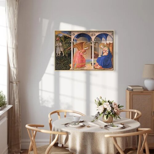  Slika - Fra Angelico &amp;ndash; The Annunciation 90x60 U prirodnom drvenom okviru Slike