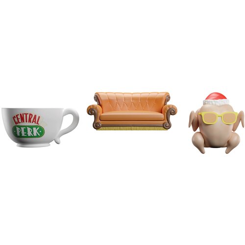 Friends SET 3 BOŽIČNIH OKRASKOV -PURAN, KAVČ IN SKODELICA CENTRAL PERK, (21241250) Cene