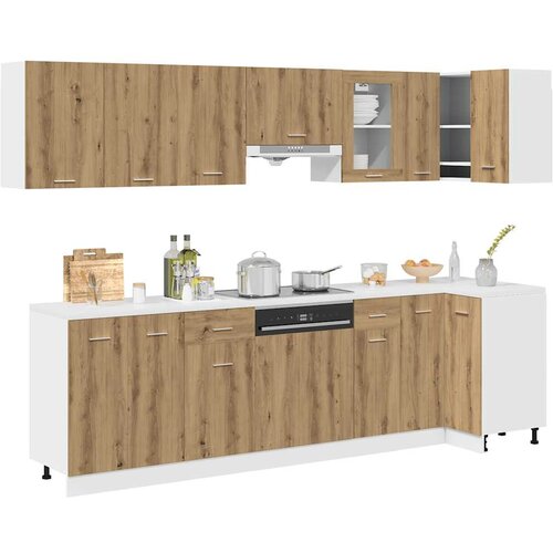  11-dijelni set kuhinjskih ormarića "Lyon" Artisan hrast, inženjersko drvo Cijene
