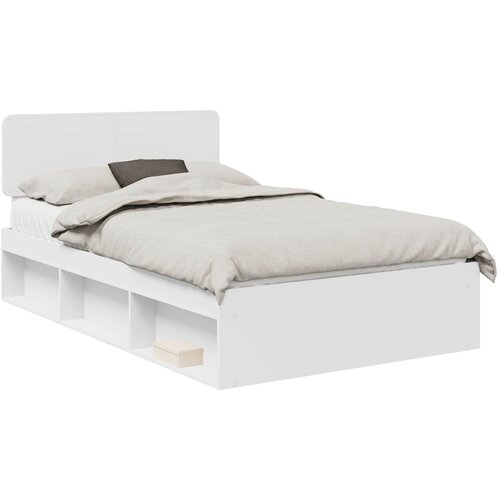 vidaXL Konstrukcija postelje Bela 120 x 190 cm Masivno borovo les, (5000102647) Cene