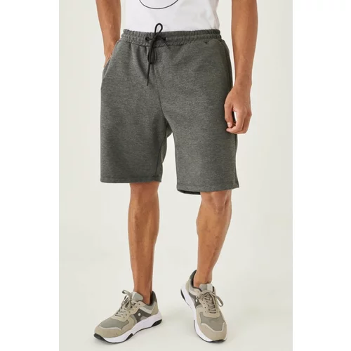AC&Co / Altınyıldız Classics Men's Anthracite-melange Standard Fit Daily Comfortable Sports Knitted Shorts