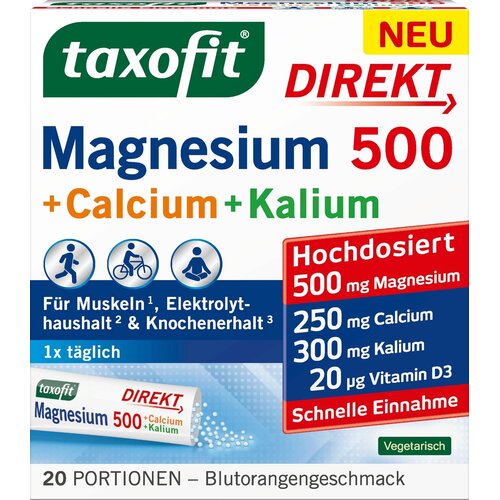 taxofit® Magnezij 500 + kalcij + kalij - 20 vreč. Cene