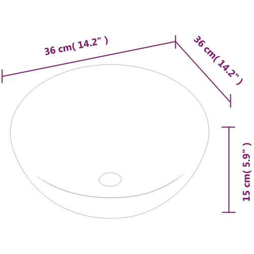  Umivaonik bijeli 36 x 15 cm keramički okrugli Slike