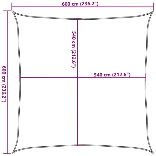  Jedro za za&amp;scaron;titu od sunca 160 g/m&amp;sup2; bež 6 x 6 m HDPE Slike