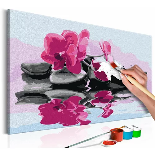  Slika za samostalno slikanje - Orchid With Zen Stones (Reflection In The Water) 60x40