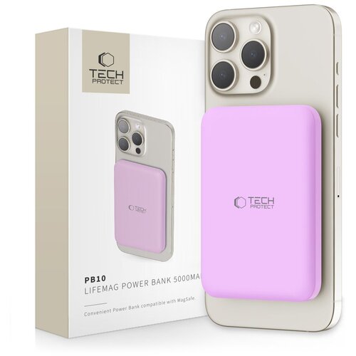 TECH-PROTECT PB10 LIFEMAG MAGSAFE POWER BANK 5000MAH LILAC, (5000008749) Cene