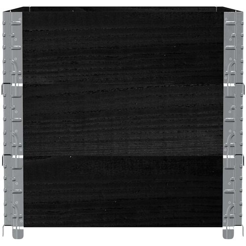  Okviri za palete 3 kom crni 80x60 cm od masivne borovine Slike
