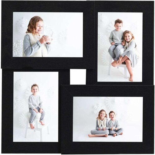 vidaXL Foto okvir za 4x(13x18 cm) fotografije črn MDF Cene