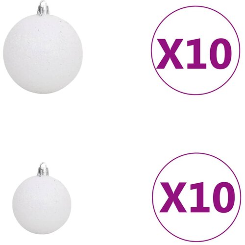  Umjetno osvijetljeno božićno drvce s kuglicama crno 240 cm PVC Slike