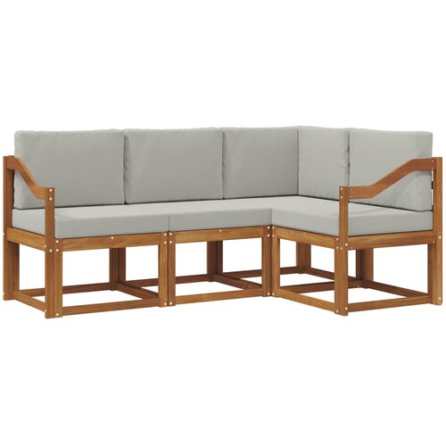  Set vanjskih sofa 4 kom. Prirodna i svijetlo siva Smeđa 185,5 x 126,5 x 73 cm Slike