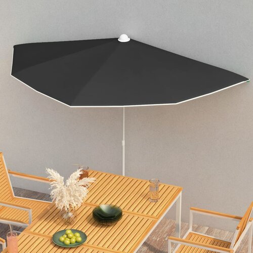 VidaXL Vrtni polovični senčnik 180x90 cm črn, (20743150) Slike