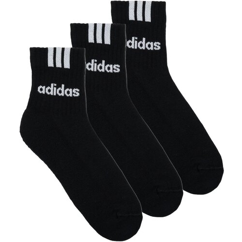 Adidas Nogavice 3-Stripes Linear Half-Crew Cushioned Socks 3 Pairs Črna Slike