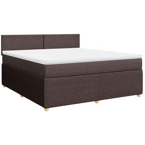 vidaXL Box spring postelja z vzmetnico temno rjava 180x200 cm blago, (21309199) Cene