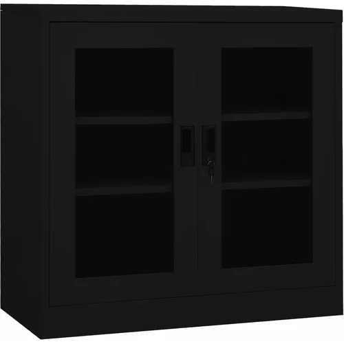 vidaXL Pisarniška omara črna 90x40x90 cm jeklo