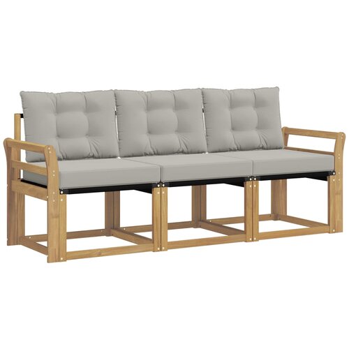 vidaXL Zunanja garnitura za sedenje 3 pcs Bela in svetlo siva, (5000280297) Cene