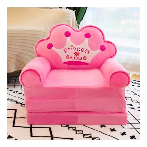  Dečija rasklopiva pli&scaron;ana foteljica 2u1 Little Princess roze - 3 sloja ( KLK2693-LPR ) Cene