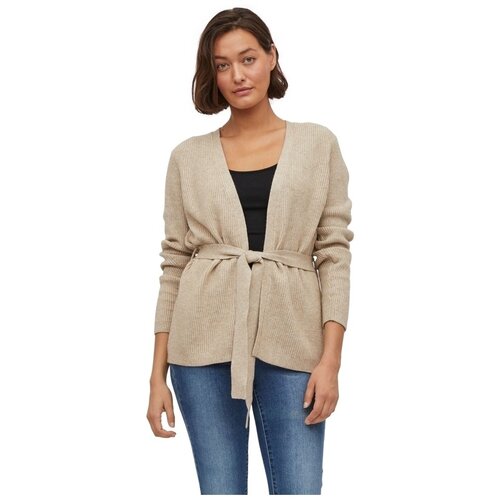 Vila Plašči Ril Cardigan L/S - Natural Melange Bela Cene