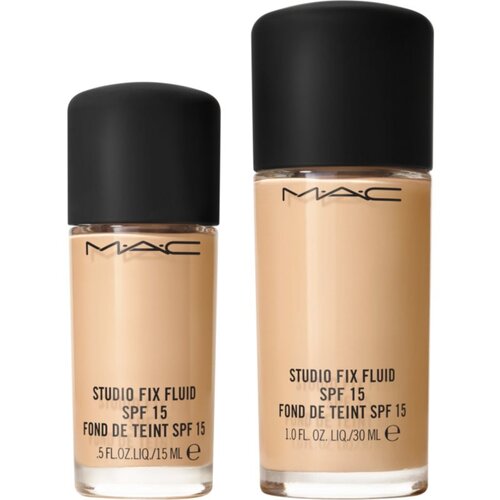 MAC Cosmetics Studio Fix Fluid SPF 15 24HR Matte Foundation + Oil Control Mini matirajoči tekoči puder SPF 15 odtenek NW13 15 ml Slike