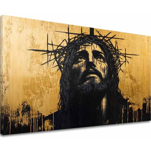  Trpeći Isus | Slikano akrilom i zlatnim listićima Slike