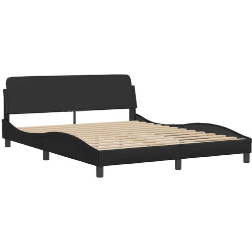  Krevet s madracem crni 160 x 200 cm od umjetne kože Slike