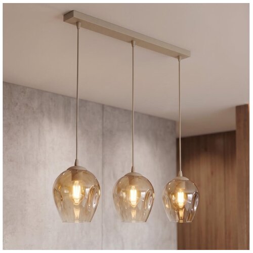  Luster na lanku ISTAR 3xE27/15W/230V bež/zadimljena bež Slike