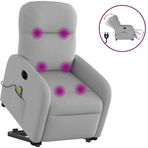 VidaXL Električni masažni naslonjač na podizanje tkanina oblačnosivi Slike
