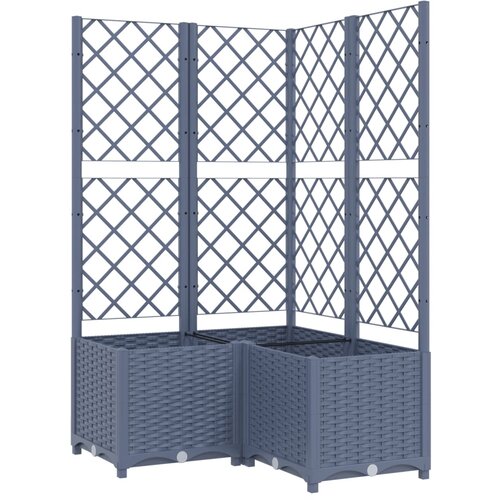 Maison Chic Cvetlično korito - Cvetlični Lonec z oporno mrežo temno sivo 80x80x136 cm PP, (21789070) Cene