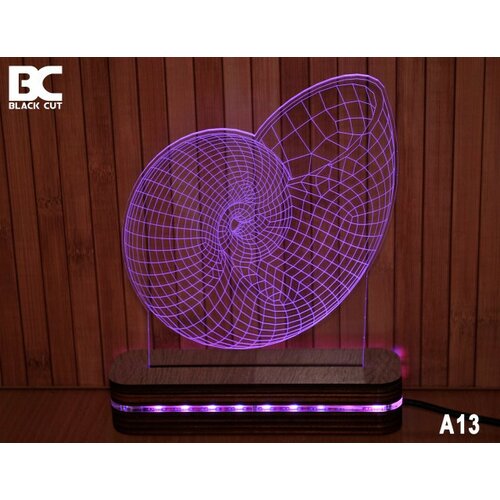 Black Cut 3D lampa sa 9 različitih boja i daljinskim upravljačem - puž ( A13 ) Slike