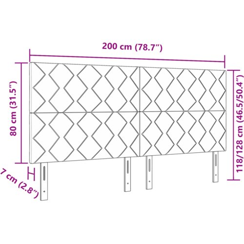  LED uzglavlje - Crno dijamantskih blokova - 200 cm - Bar&amp;scaron;un Slike