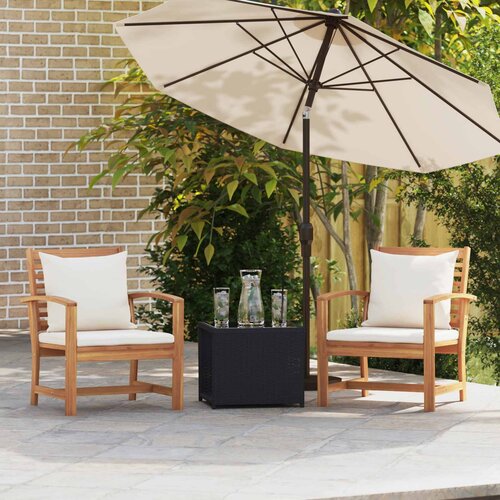  Stolica 2 Komad Smeđa i krem 65 x 60 x 76,5 cm Čvrsto teak drvo Cijene