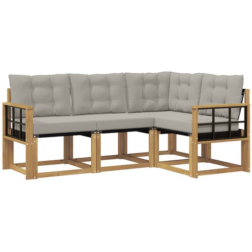vidaXL Zunanja garnitura za sedenje 4 pcs Bela in svetlo siva, (5000279641) Cene