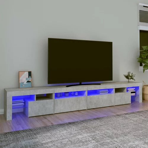 TV ormarić s LED svjetlima siva boja betona 260x36,5x40 cm