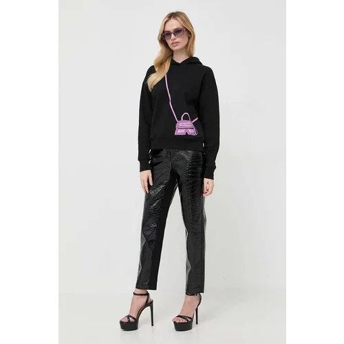 Karl Lagerfeld Dukserica za žene, boja: crna, s kapuljačom, s tiskom