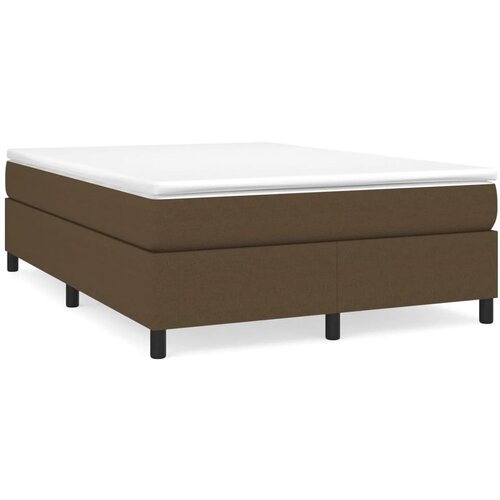 Maison Chic Posteljni okvir - Dvoposteljna postelja - Zakonska postelja brez vzmetnice temno rjav 140x190 cm blago-J12791, (21759244) Slike