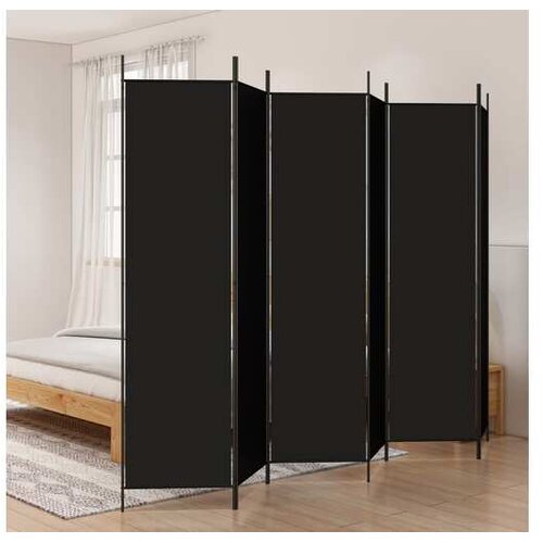  pregrada s 6 panela crna 300x200 cm od tkanine Cijene