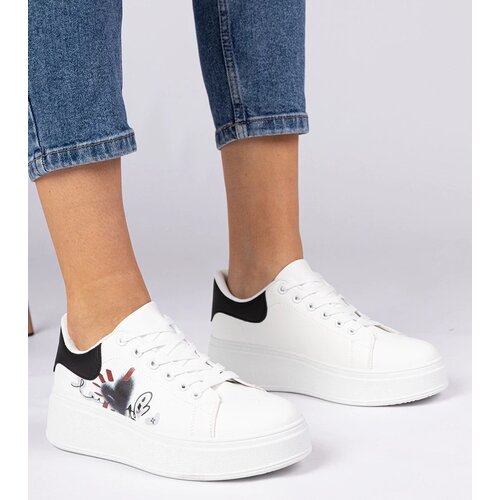 D/CEO marka niezdefiniowana White-black women&amp;#039;s sporty sneakers with print Zelinda Slike