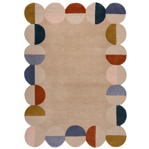 Flair Rugs Bež ročno tkana volnena preproga 120x170 cm Mia Scallop Frame – Cene