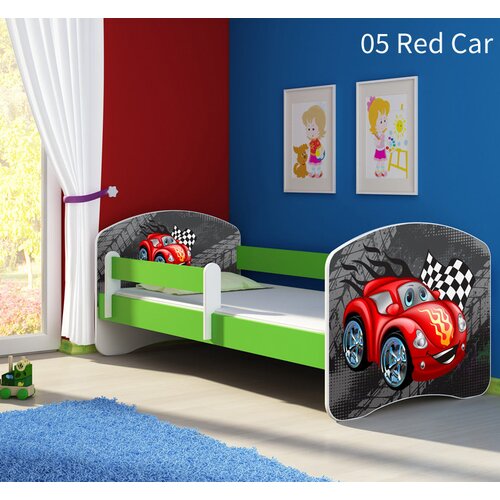  Dječji krevet ACMA s motivom, bočna zelena 180x80 cm 05 Red Car Cene