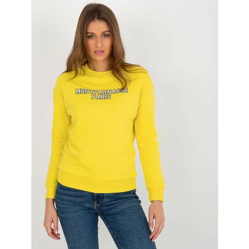Fashion Hunters Yellow hoodie with inscription