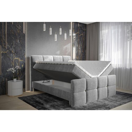 Esposa POSTELJA Z VZMETNICO 180 cm x 200 cm , tekstil svetlo siva Slike