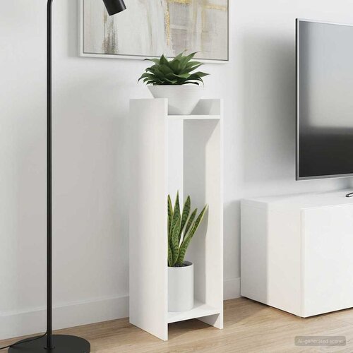  Stalak za biljke s policom 2 pcs Bijeli 30 x 30 x 100 cm Slike