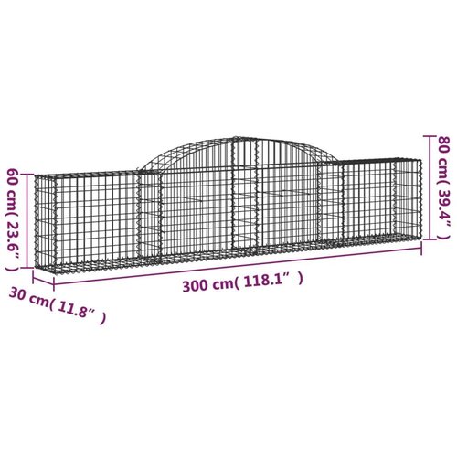  Lučne gabionske košare 2 kom 300x30x60/80 cm pocinčano željezo Cijene