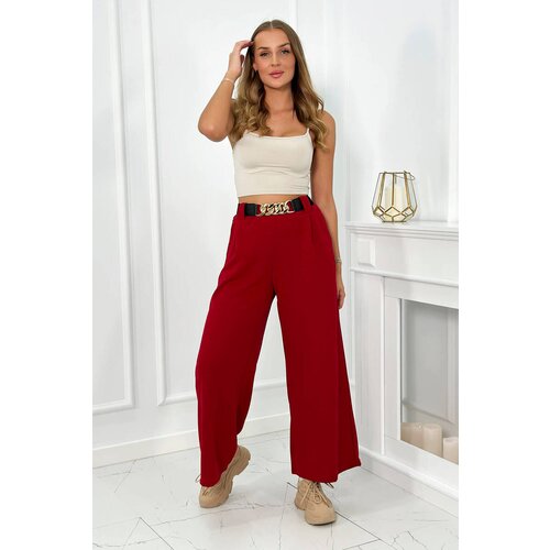 Kesi Viscose trousers with wide legs red Slike