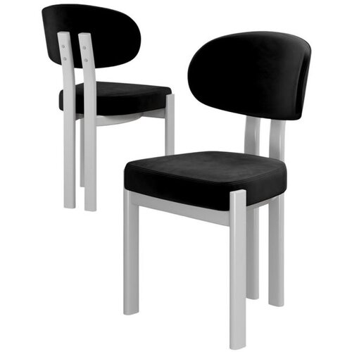 Hanah home set trpezarijskih stolica Dore 6 kom, crna tkanina Babyface, bele metalne noge Cene