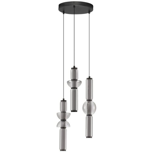 Nova Luce Siva steklena LED zatemnitvena viseča svetilka &oslash; 38 cm Ulon &ndash; Cene